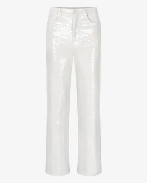 Sequined Linen Pants