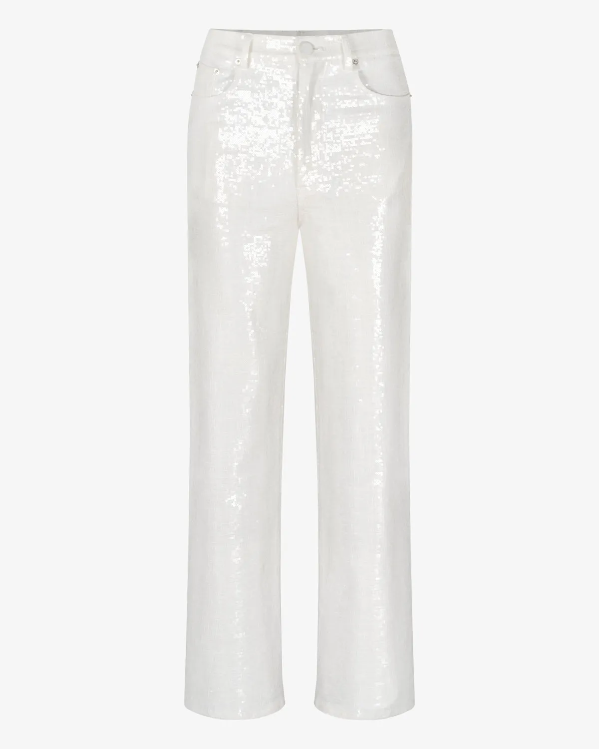 Sequined Linen Pants