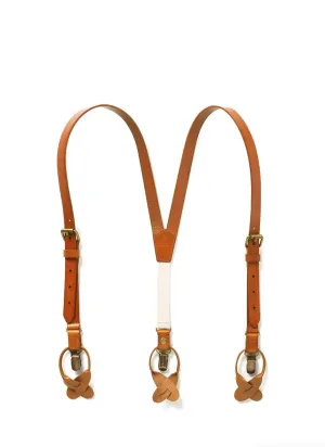 Sierra Nevada (Kids) - Tan Leather Suspenders
