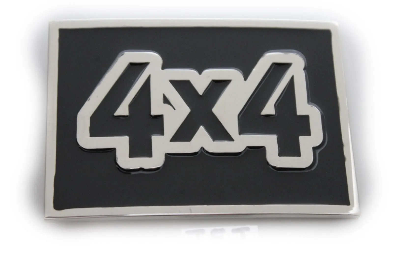 Silver Black Large Square Big Sing 4X4 Western Hip Hop Belt Buckle Men