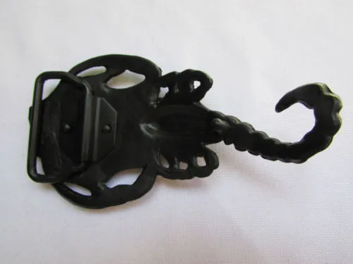 Silver Metal Big Long Black Scorpion Belt Buckle Men Fashion Cowboy Western Accessories