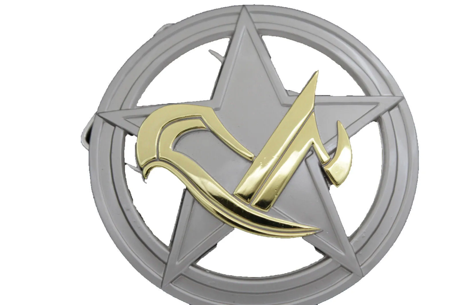 Silver Metal Round Shape Texas State Big Star Belt Buckle Men Fashion Cowboy Accessories