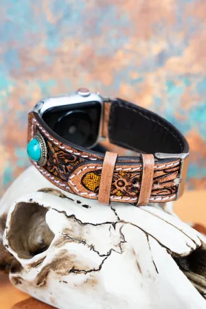 Silverado Springs Tooled Faux Leather Band for Smart Watch, 38mm-41mm