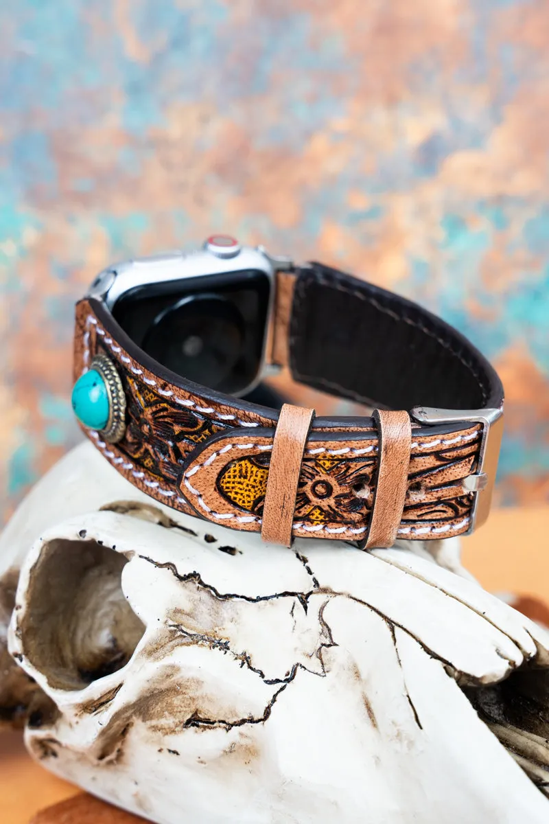 Silverado Springs Tooled Faux Leather Band for Smart Watch, 38mm-41mm