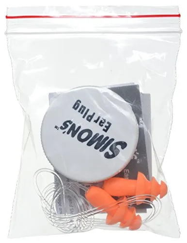 Simon's Swimwell Reusable Silicone Earplugs (2 Pairs, Orange)