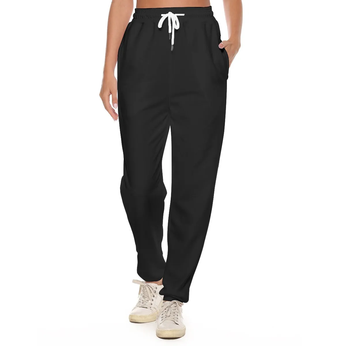 Solid Black Women's Casual Pants