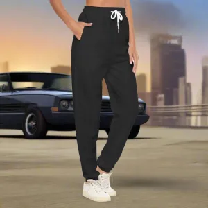 Solid Black Women's Casual Pants
