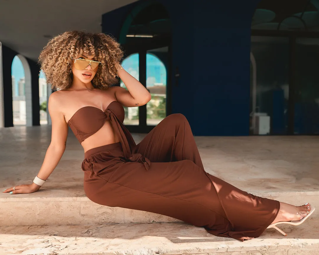 Speakease brown Pants Set
