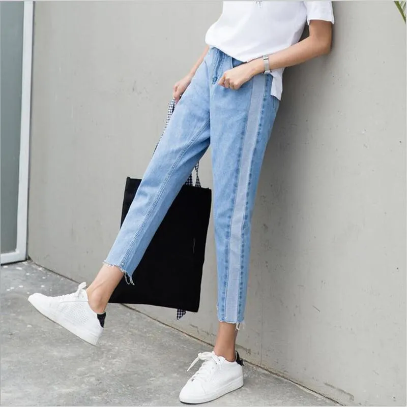 Striped Patchwork Jeans
