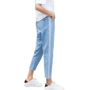 Striped Patchwork Jeans