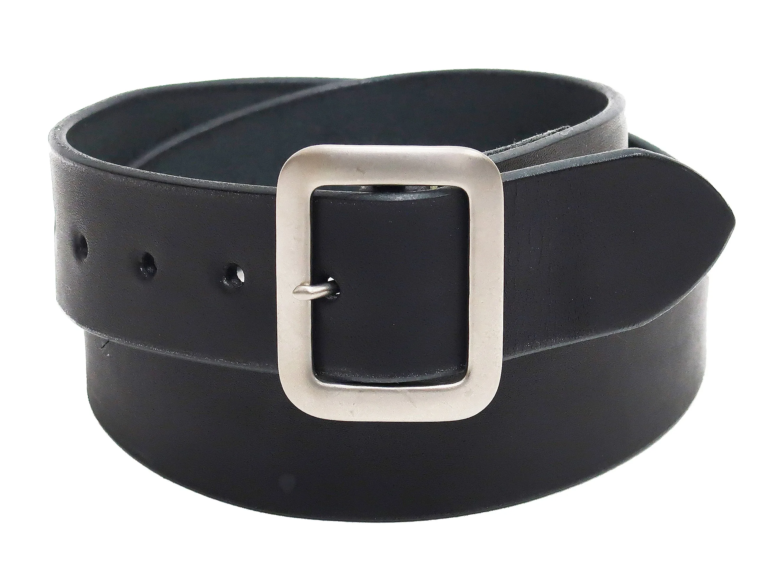 Sugar Cane Belt Men's Ccasual 40mm Wide/4mm Thick Cowhide Leather Belt with Single Prong Square-Shaped Buckle SC02320 119 Black