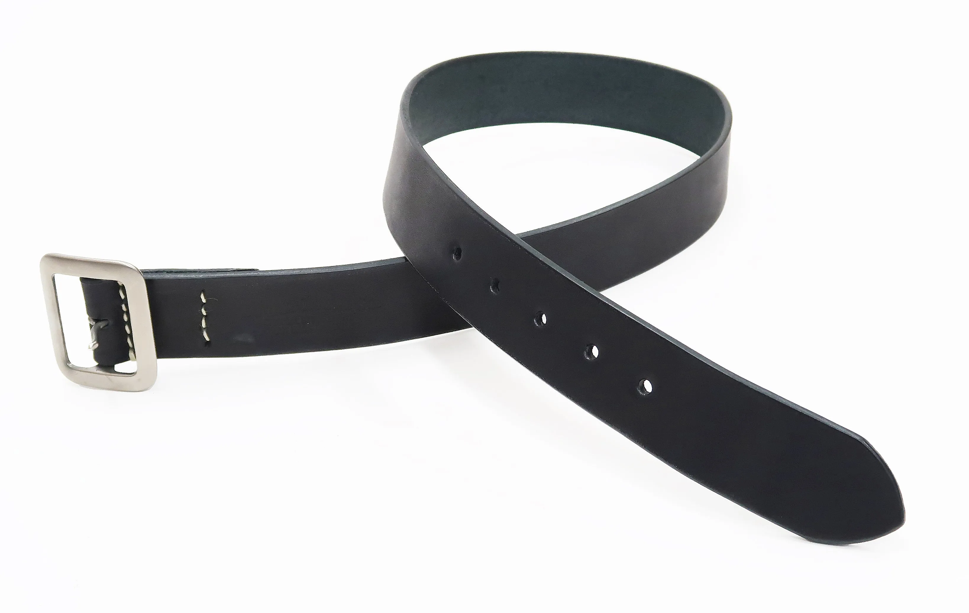 Sugar Cane Belt Men's Ccasual 40mm Wide/4mm Thick Cowhide Leather Belt with Single Prong Square-Shaped Buckle SC02320 119 Black