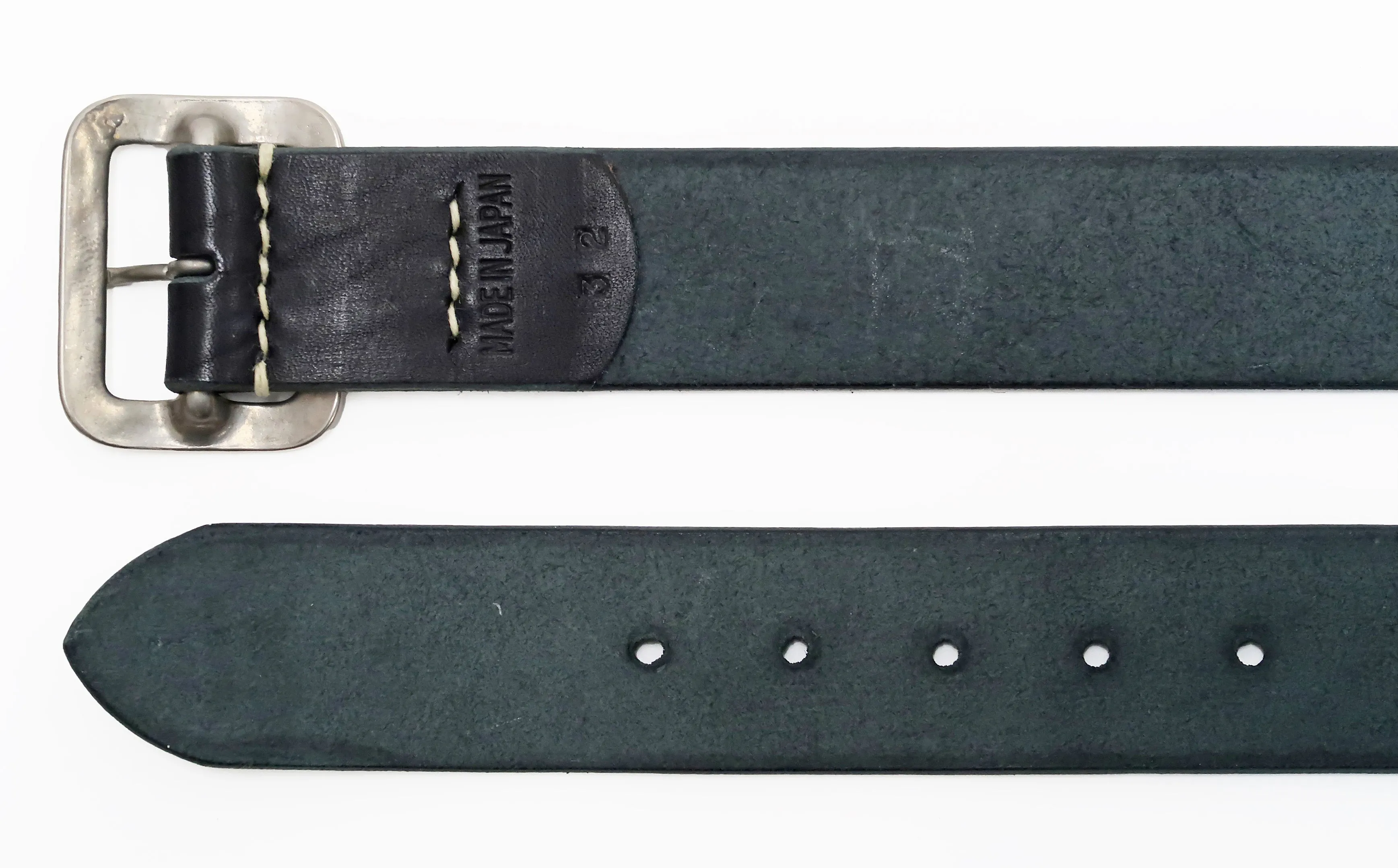 Sugar Cane Belt Men's Ccasual 40mm Wide/4mm Thick Cowhide Leather Belt with Single Prong Square-Shaped Buckle SC02320 119 Black