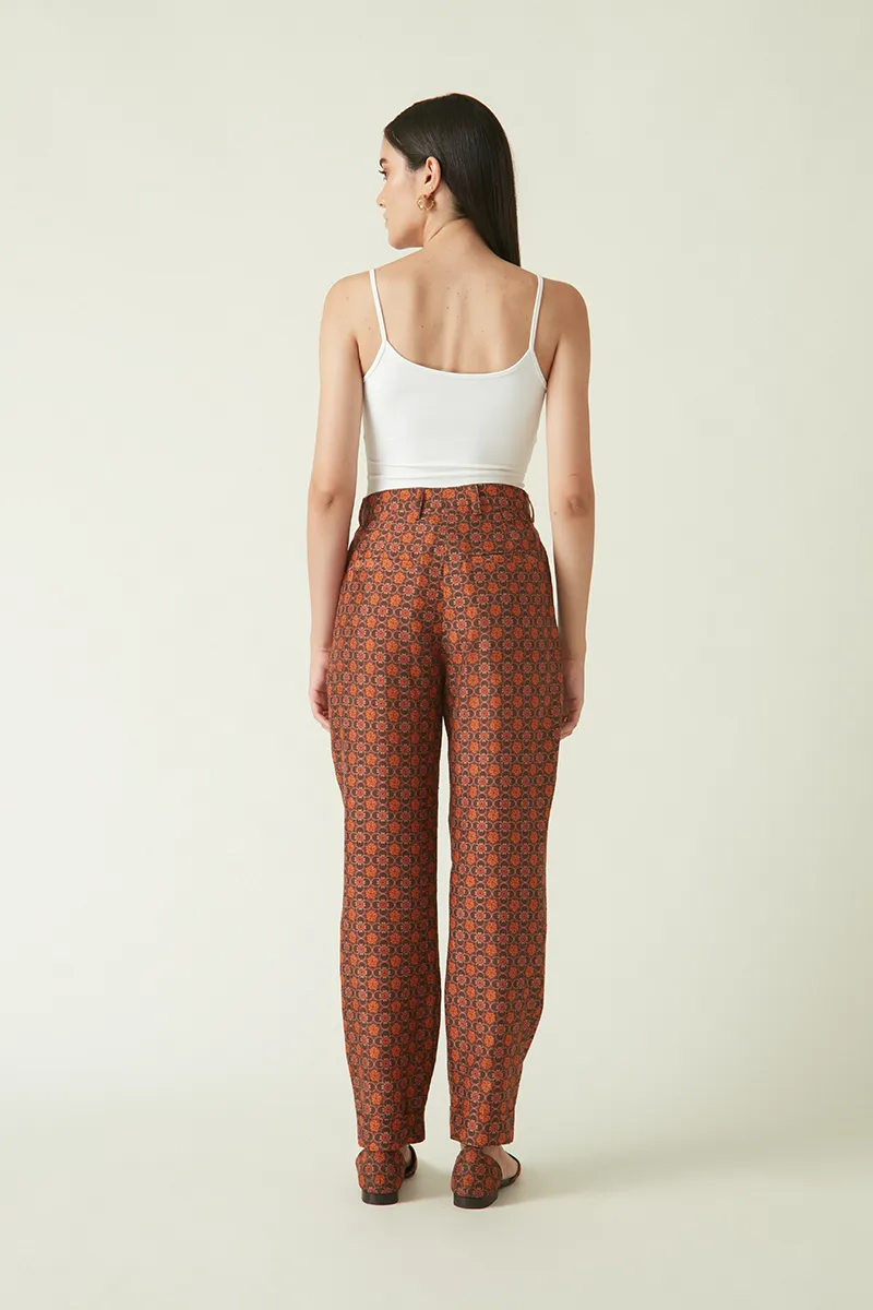 Summer Pants Cupro Linen Kawah Printed-Fashion Edit Java 03A-2JV-17-Payal Pratap