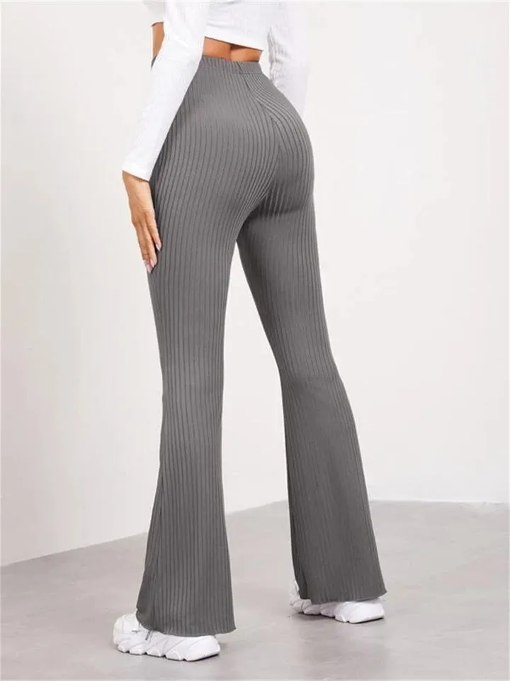 Summer Women's Slim High-rise Sports Yoga Flared Trousers