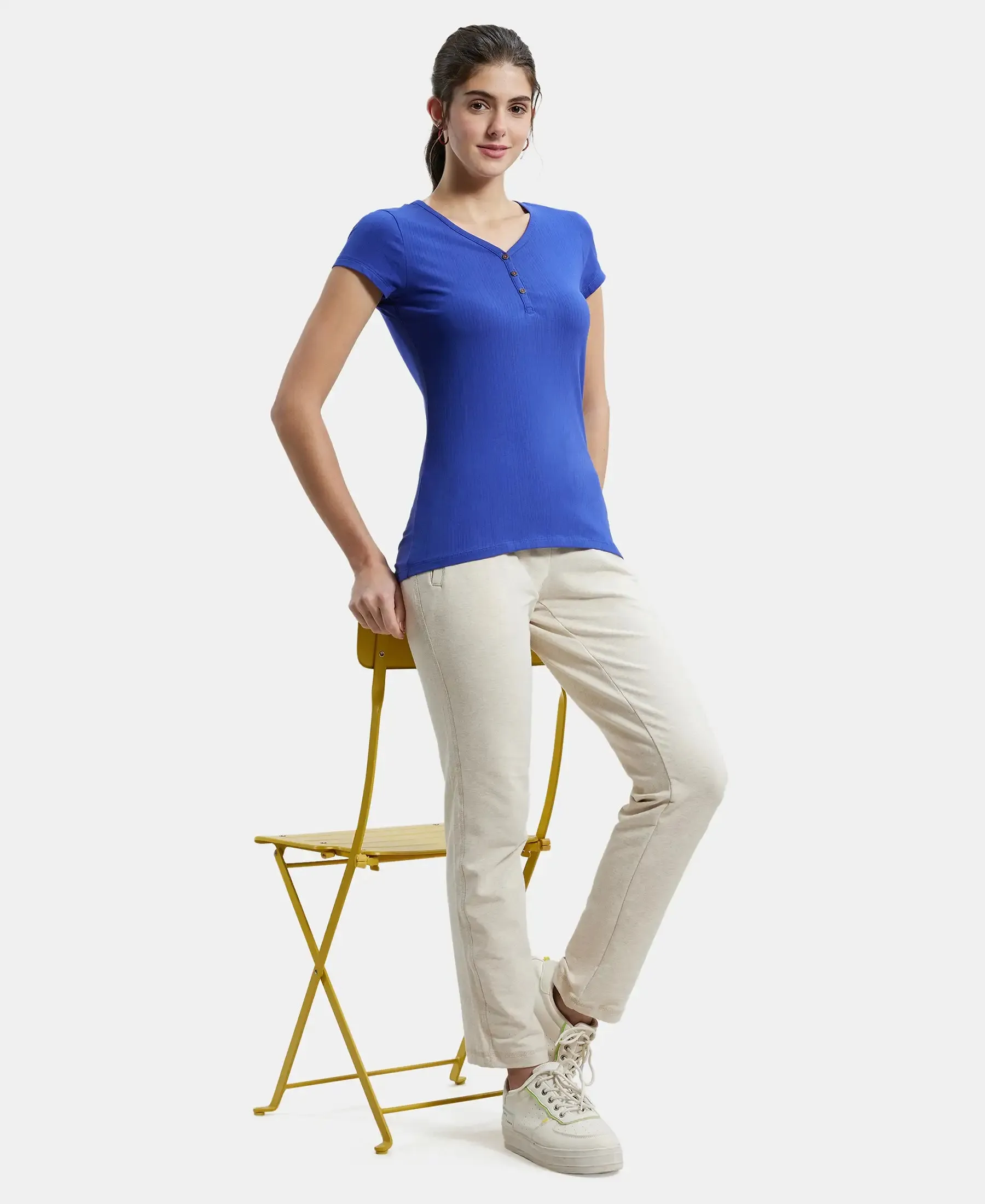Super Combed Cotton French Terry Track Pant with Side Pockets - Cream Melange