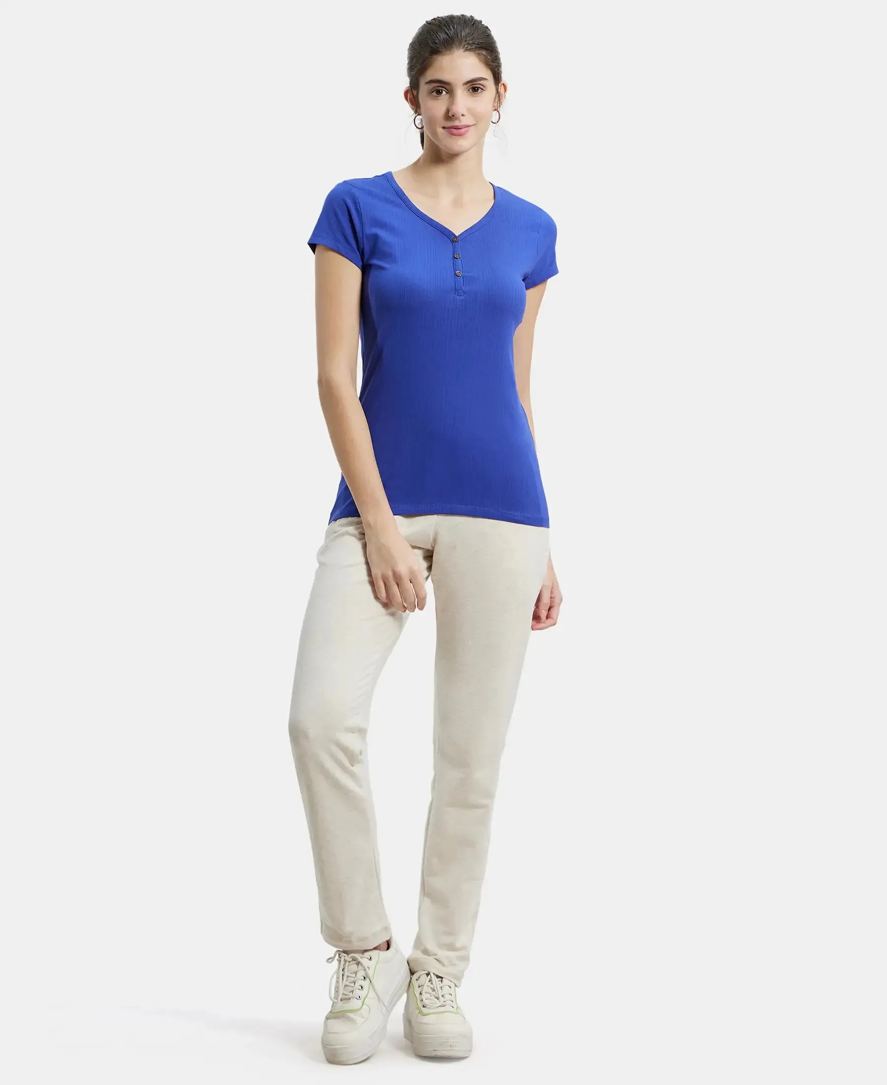 Super Combed Cotton French Terry Track Pant with Side Pockets - Cream Melange