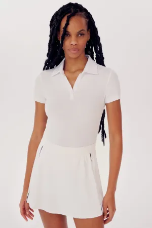 Talia Rib Polo - White