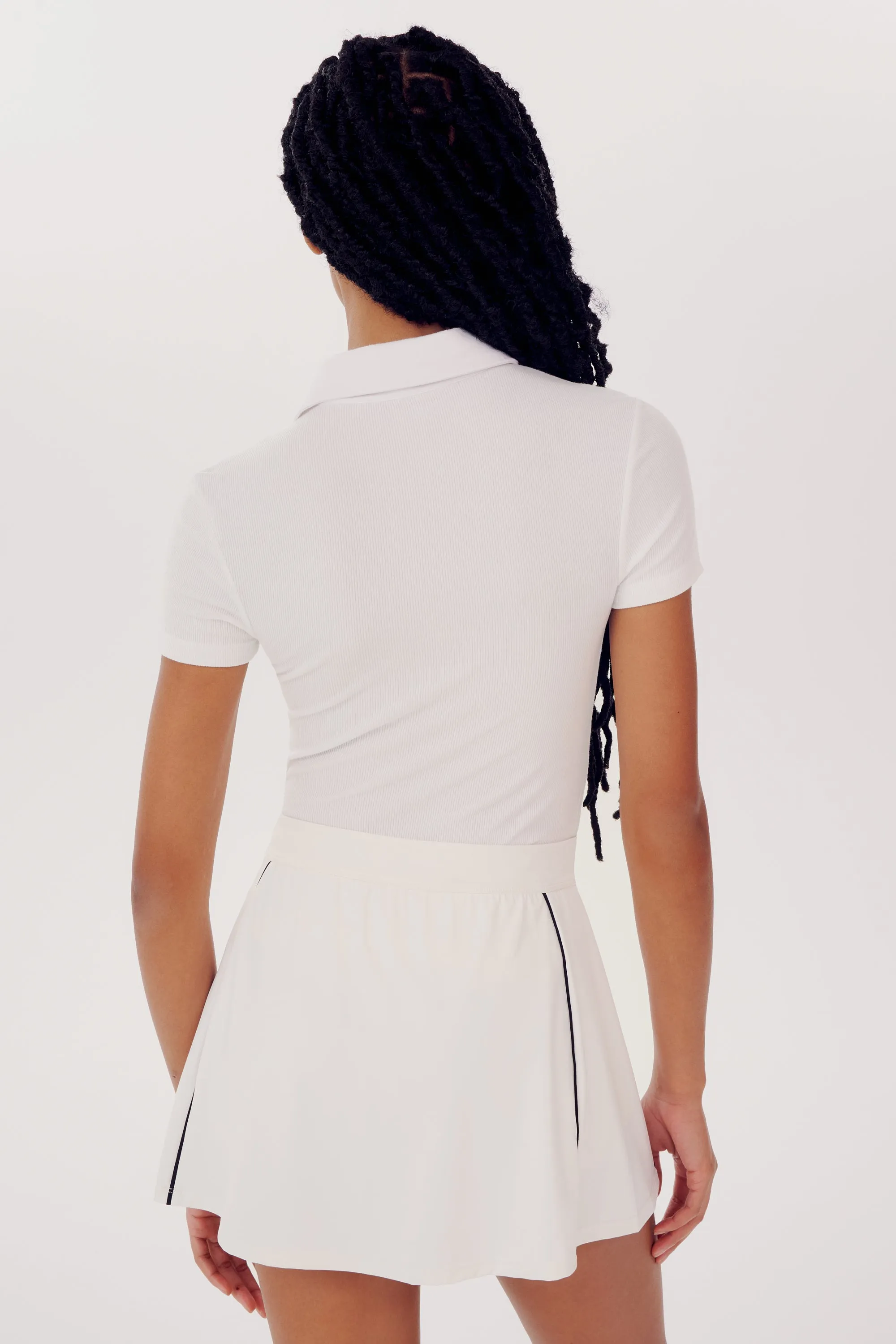 Talia Rib Polo - White
