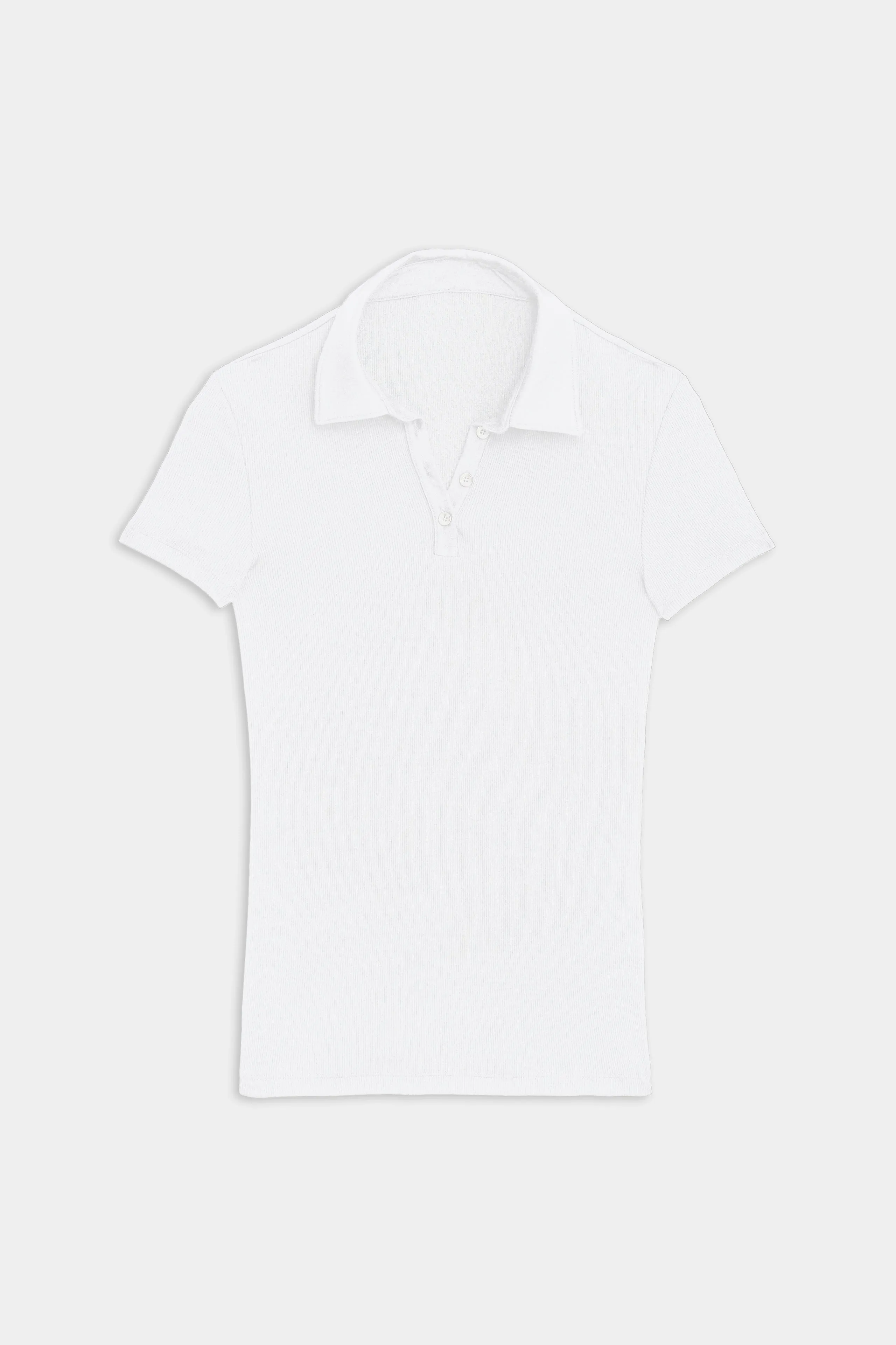 Talia Rib Polo - White