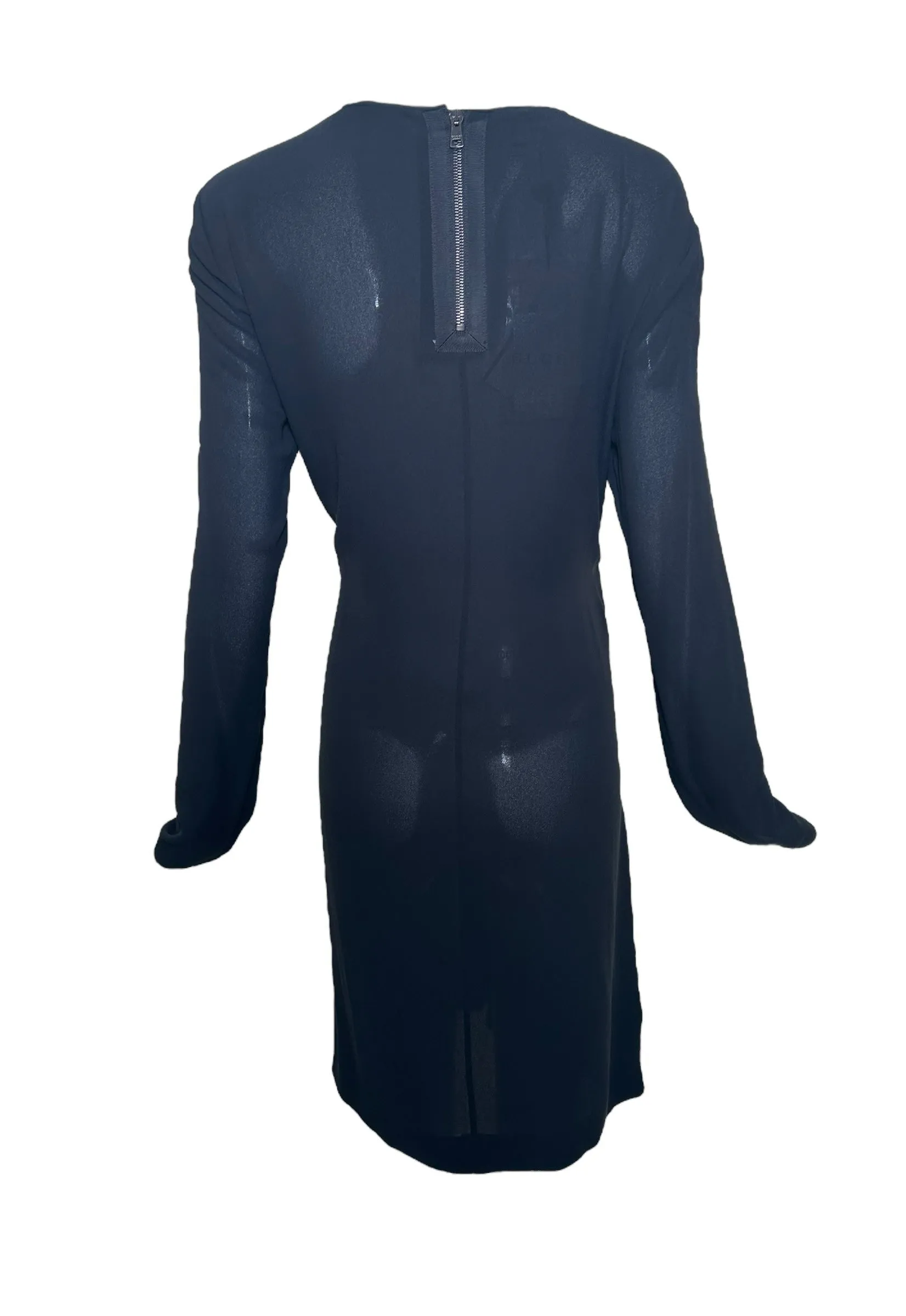 Tom Ford for Gucci F/W 2001 Black Silk Midi Dress with Zipper Side Slit