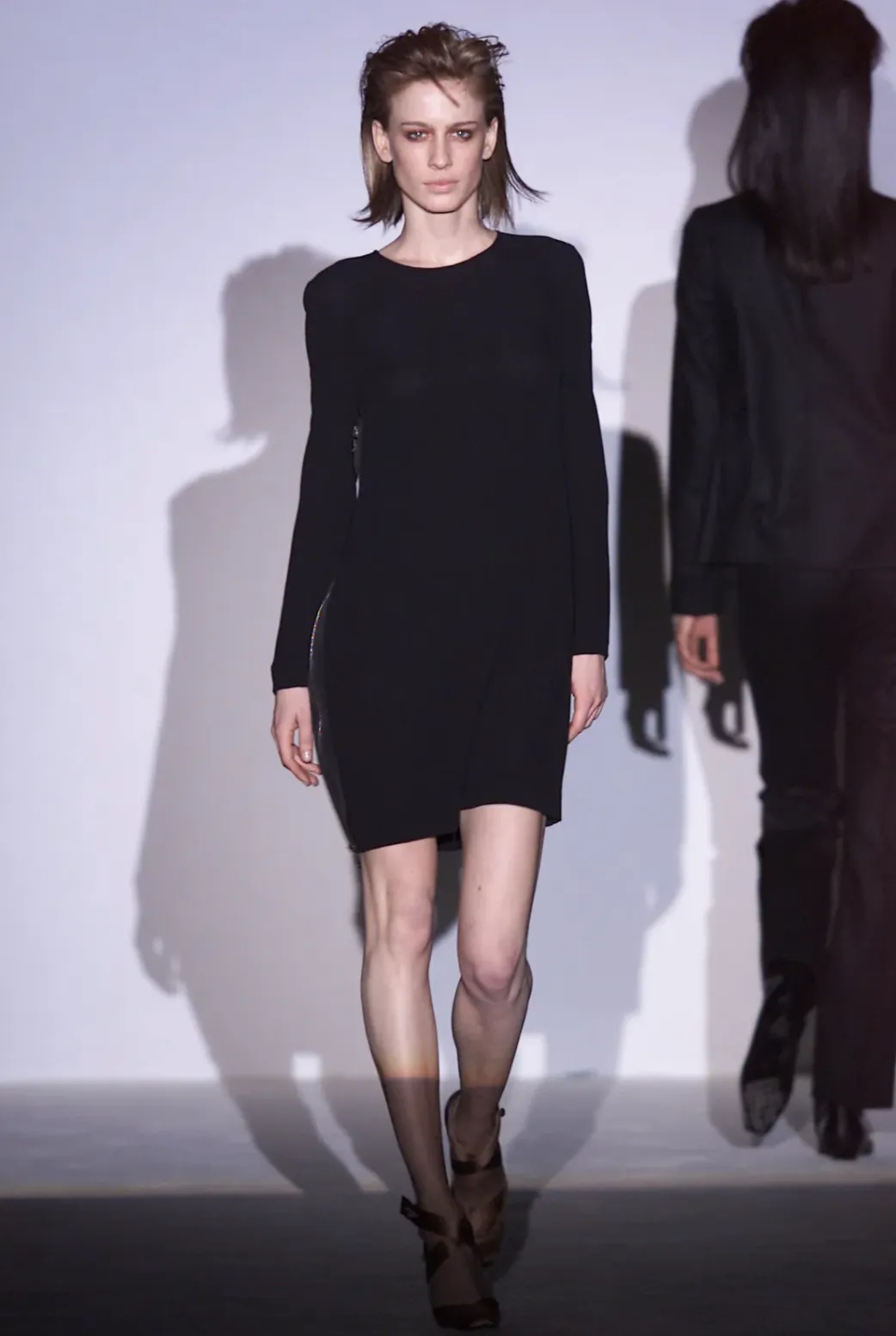 Tom Ford for Gucci F/W 2001 Black Silk Midi Dress with Zipper Side Slit