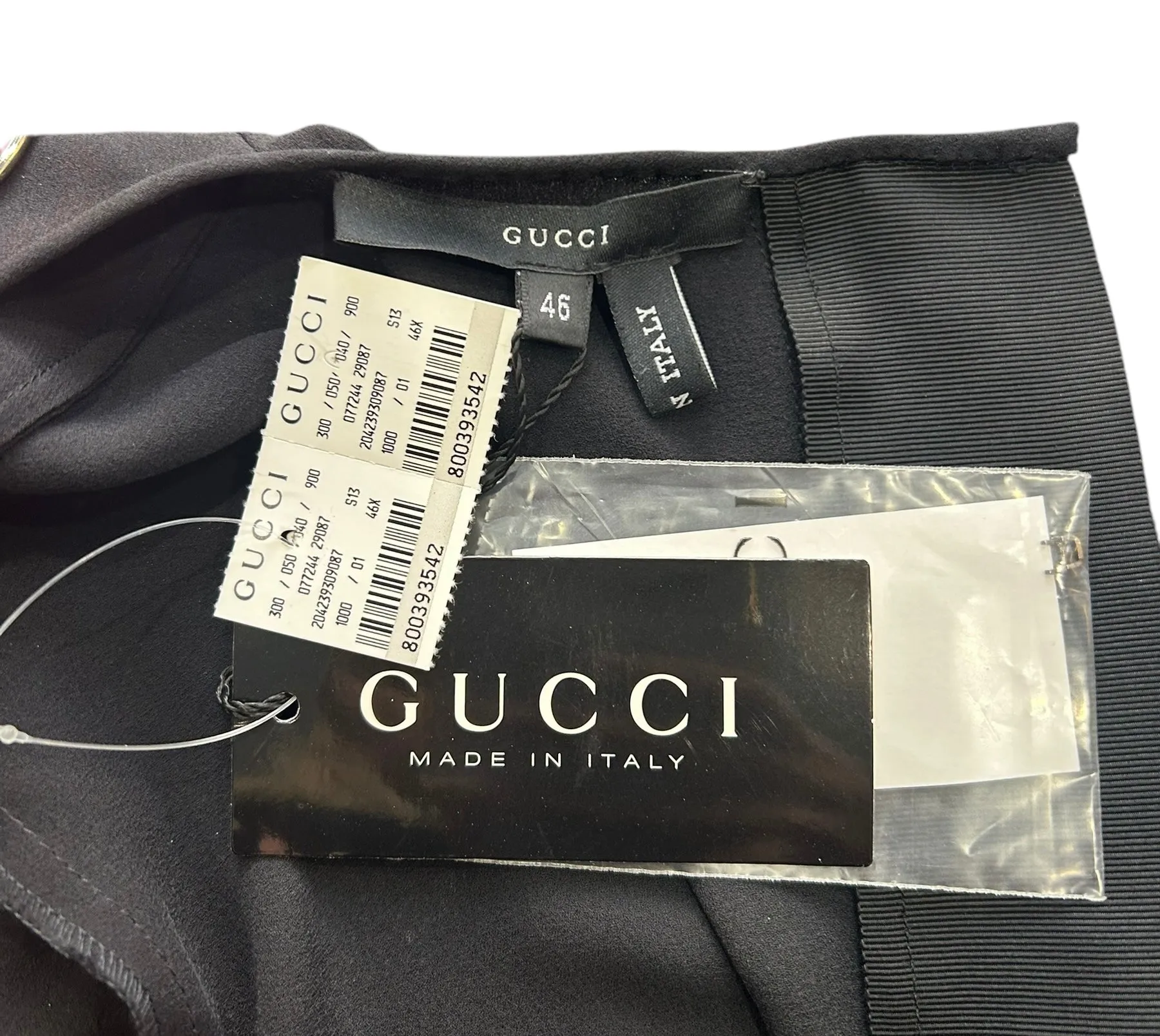 Tom Ford for Gucci F/W 2001 Black Silk Midi Dress with Zipper Side Slit