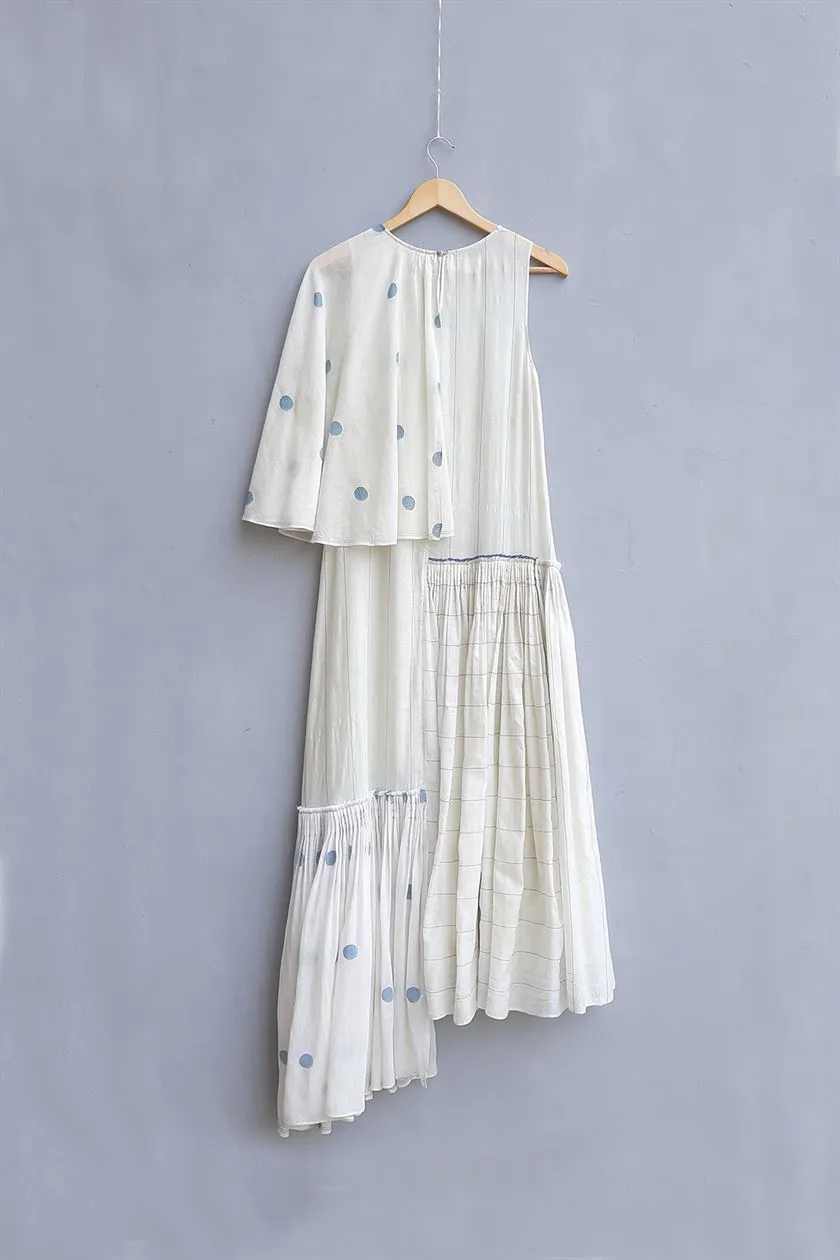 Urvashi Kaur   I   Osaka DRESS SIERRA Hand Spun Cotton Silk Shell TESSELLATE- 14