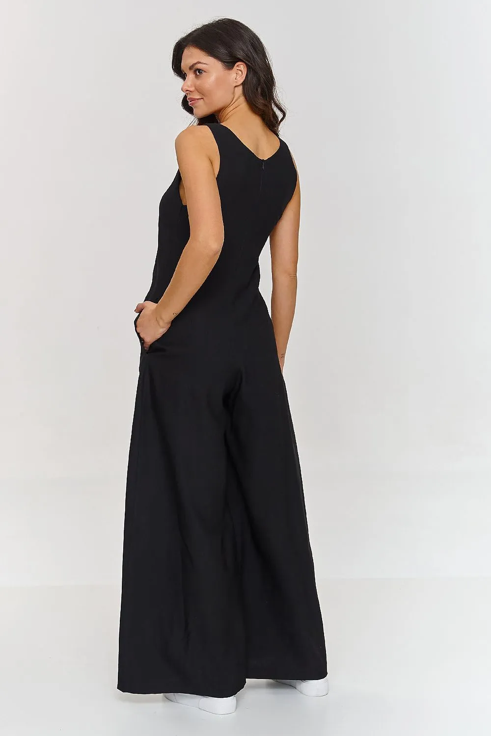 V-Neck Wide-Leg Luxe Jumpsuit