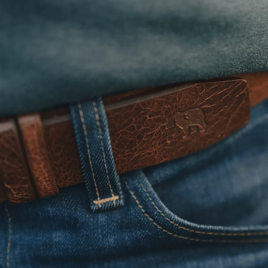 Vintage Glazed Leather Belt