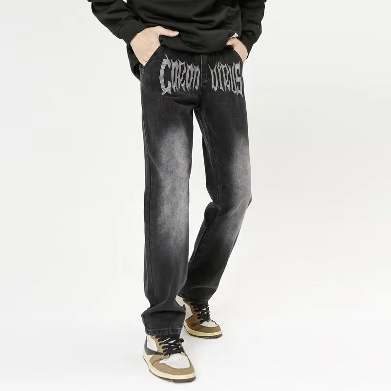 Vintage Loose Straight Zip Pants