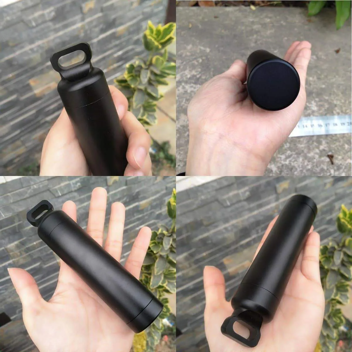 Weimian Pill Box Waterproof EDC Container - Military Level Aeronautical Aluminum Metal Bottle Cigarette Case Drug Holder EDC Organizer Cache Capsule Keychain