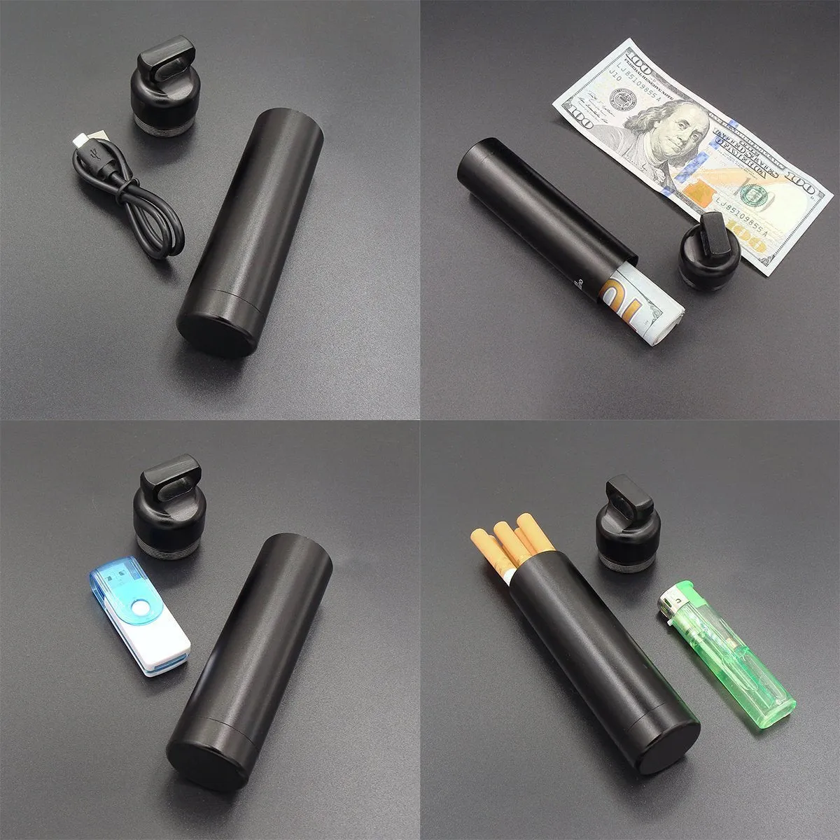 Weimian Pill Box Waterproof EDC Container - Military Level Aeronautical Aluminum Metal Bottle Cigarette Case Drug Holder EDC Organizer Cache Capsule Keychain