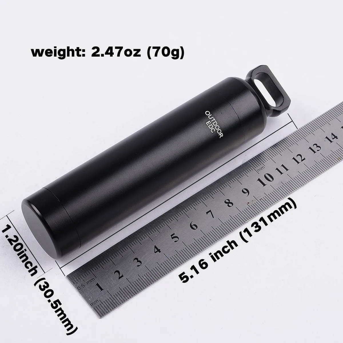 Weimian Pill Box Waterproof EDC Container - Military Level Aeronautical Aluminum Metal Bottle Cigarette Case Drug Holder EDC Organizer Cache Capsule Keychain