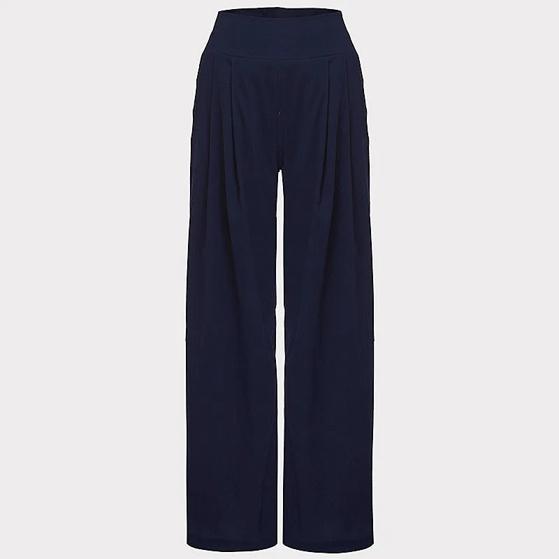 Women Wide Leg Pants High Waist Dance Party Pants Casual Trousers Loose Long Chiffon Harem Pants