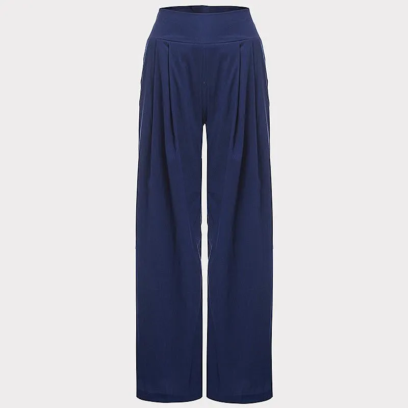 Women Wide Leg Pants High Waist Dance Party Pants Casual Trousers Loose Long Chiffon Harem Pants