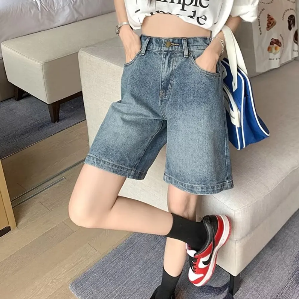 Women's Elastic Waist Solid Color Jorts