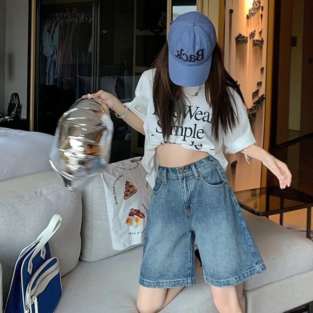 Women's Elastic Waist Solid Color Jorts