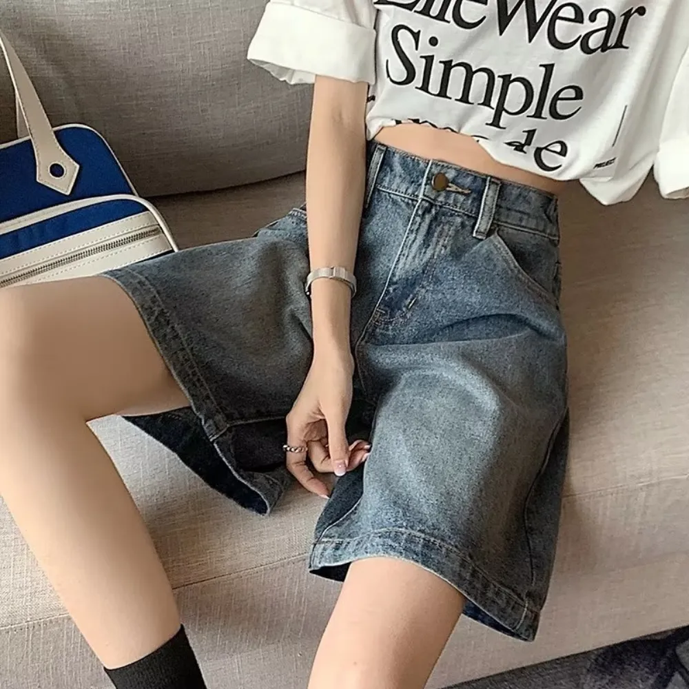 Women's Elastic Waist Solid Color Jorts