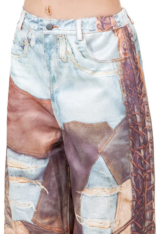 Women's Fashion 3D Print Boho Casual Pants
