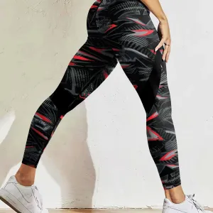 Women's High-waisted Elastic Tight Pants Sports Leggings With Side Stripe