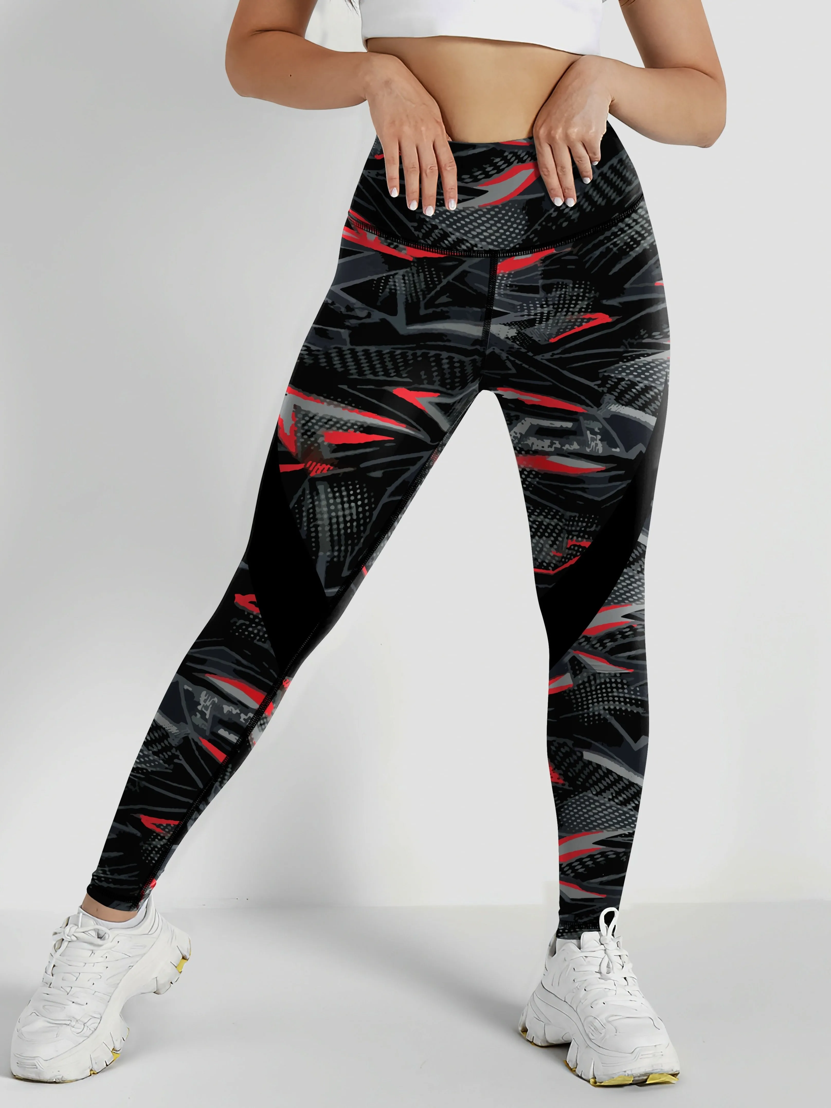 Women's High-waisted Elastic Tight Pants Sports Leggings With Side Stripe