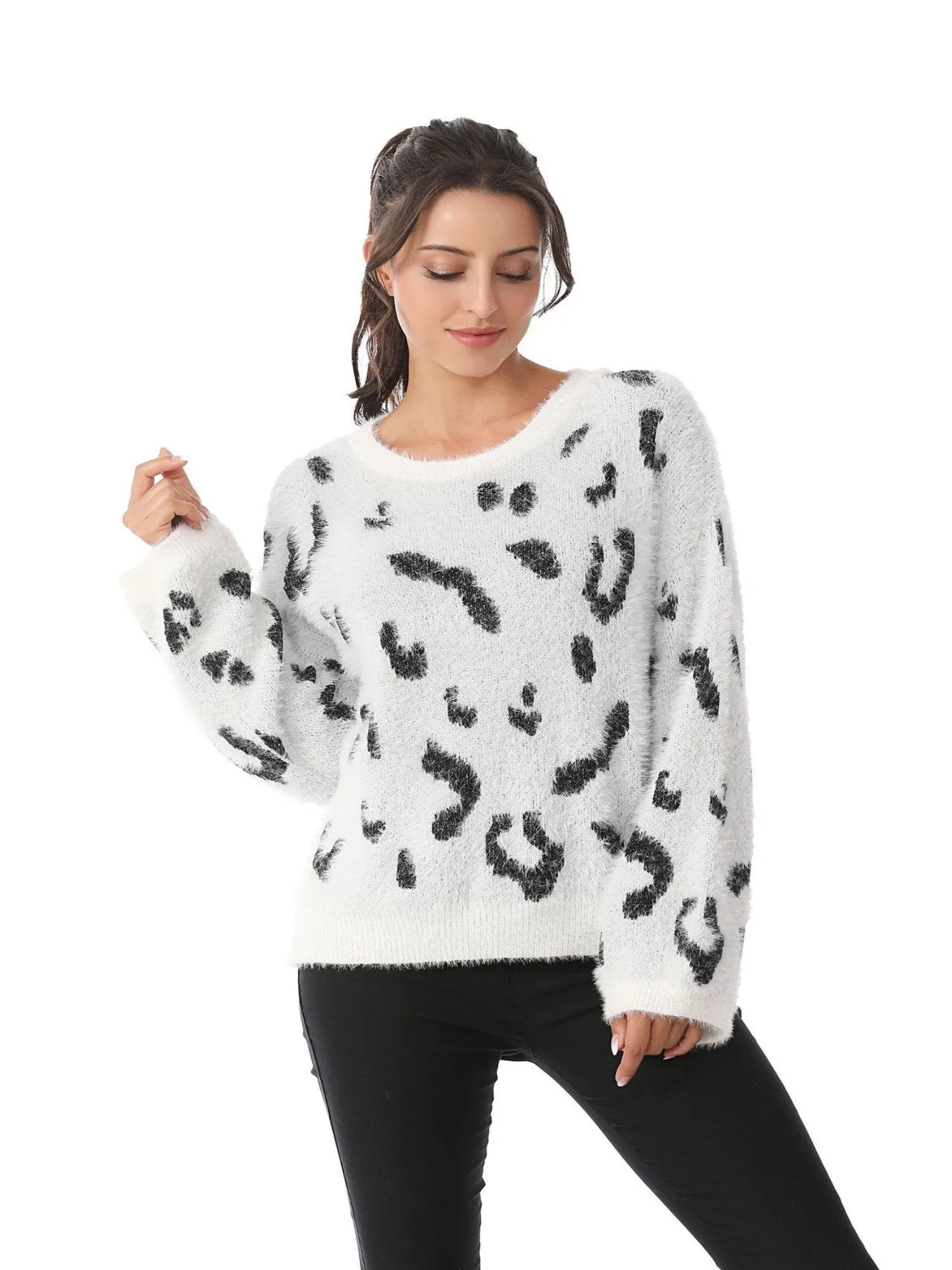 Women's Leopard Casual Loose Sweater