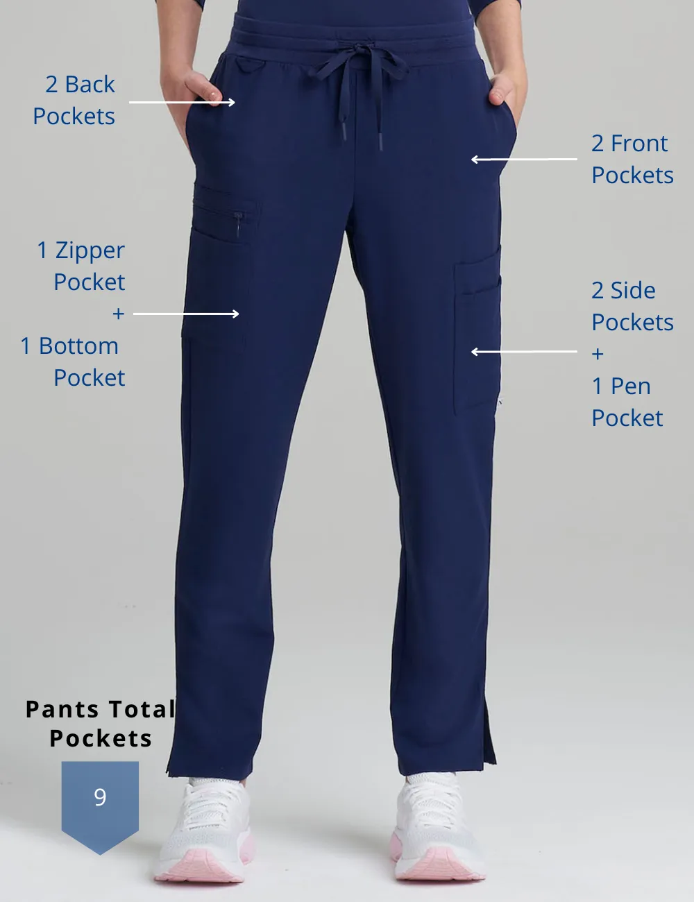 Womens Straight Leg Scrub Pants