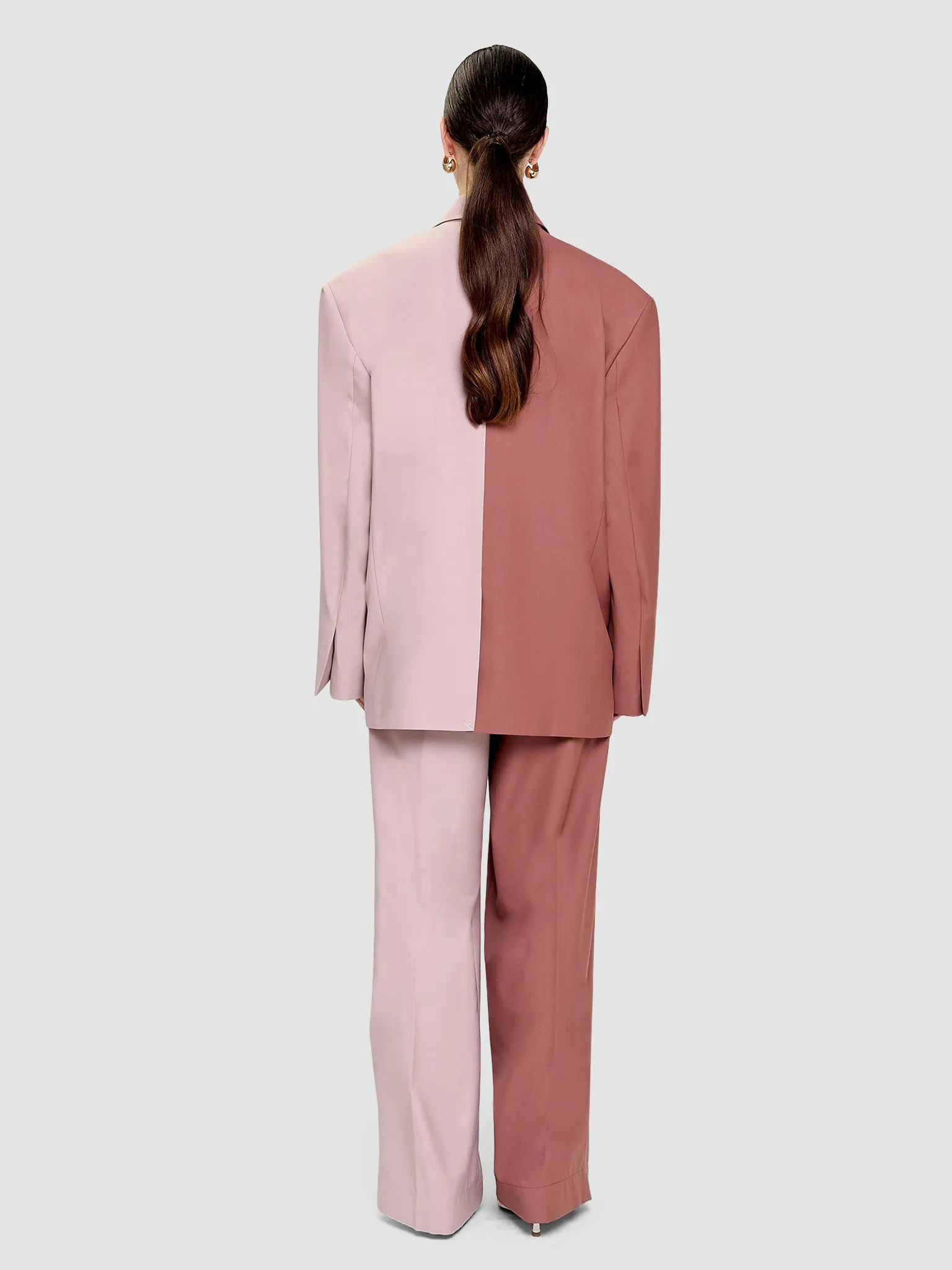 Zelda Trousers - Two-Tone Rosewood & Soft Pink